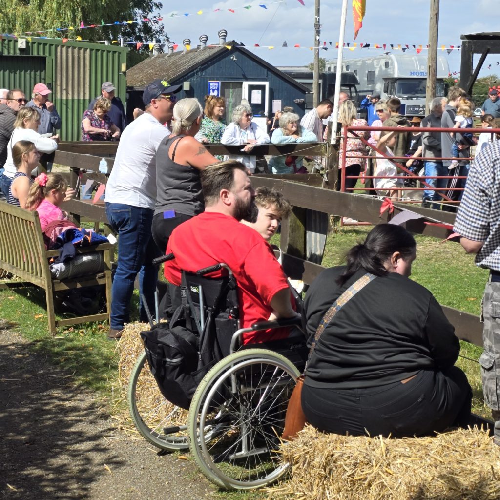 A group of people in a crowd.